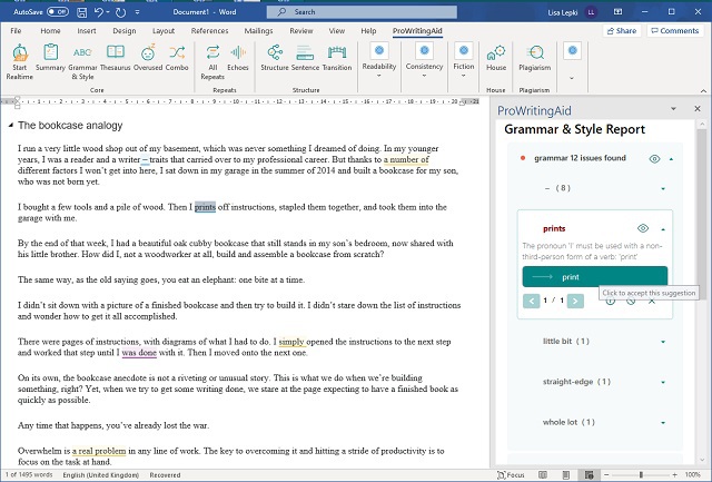 Prowritingaid For Microsoft Office